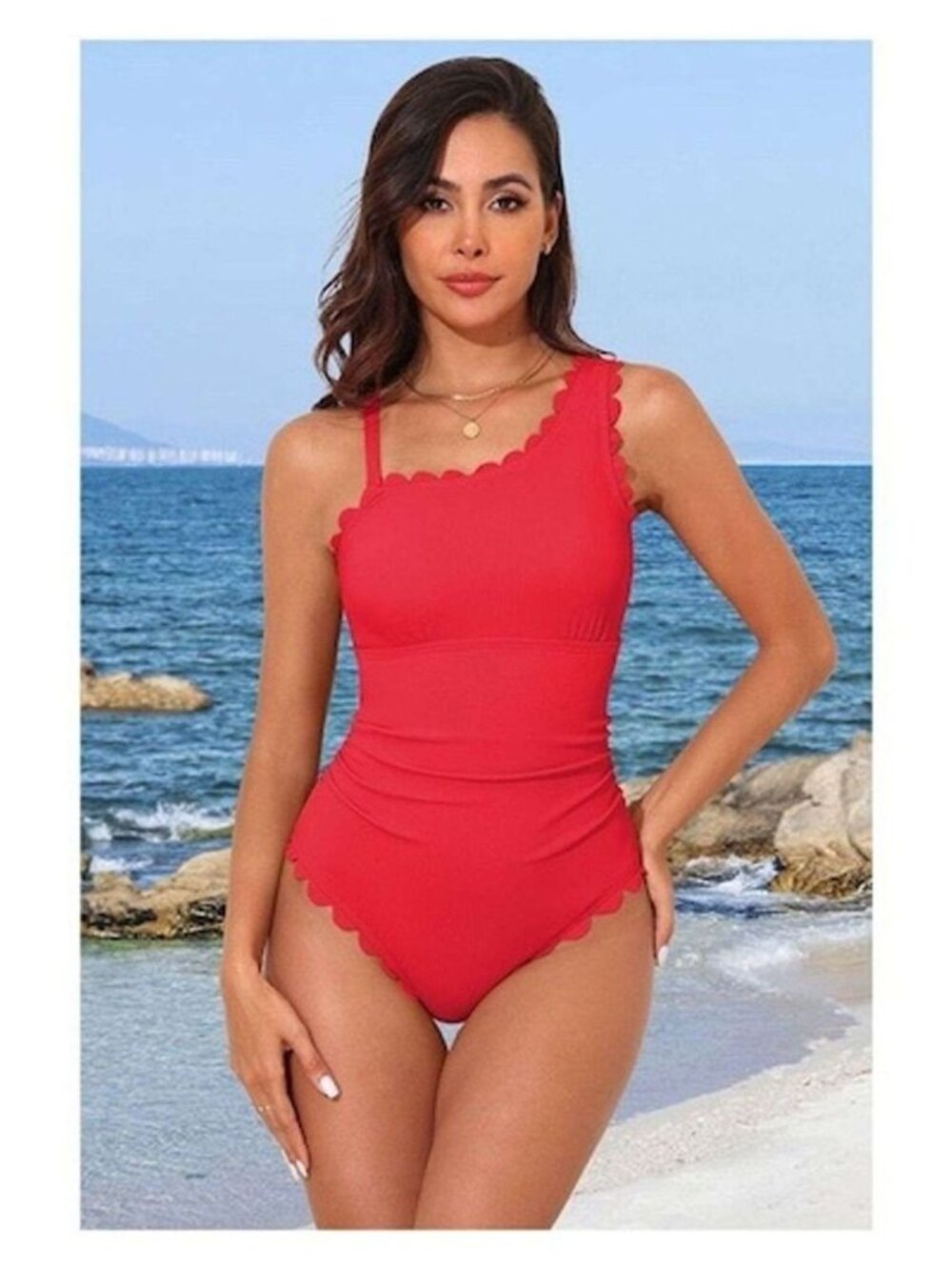 Charmo Women's Scalloped One-Piece Size M - 1715
